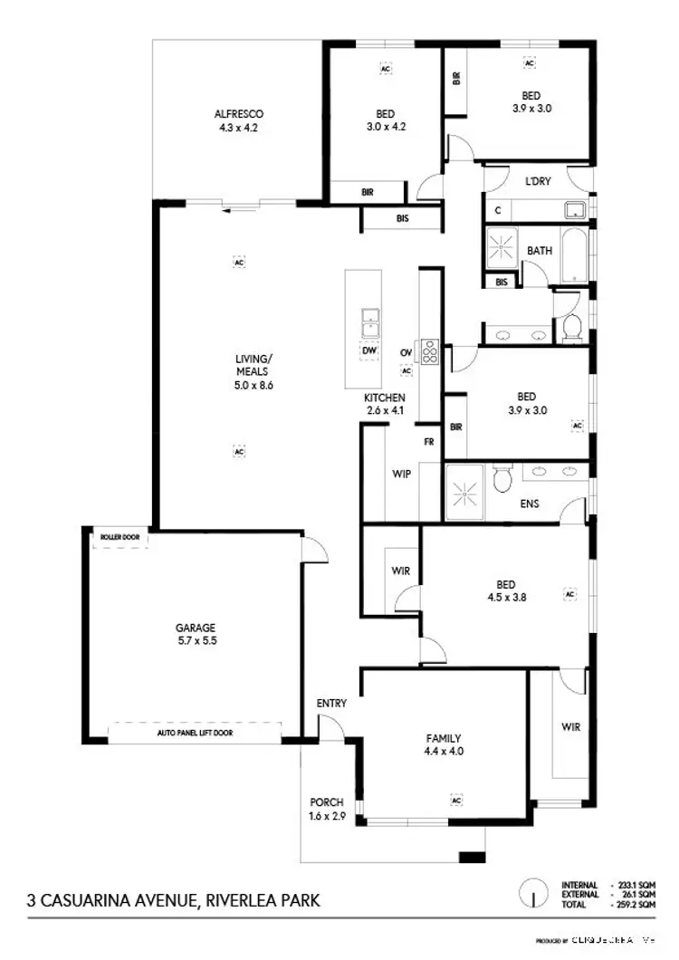 Floorplan of Homely house listing, 3 Casuarina Avenue, Riverlea Park SA 5120