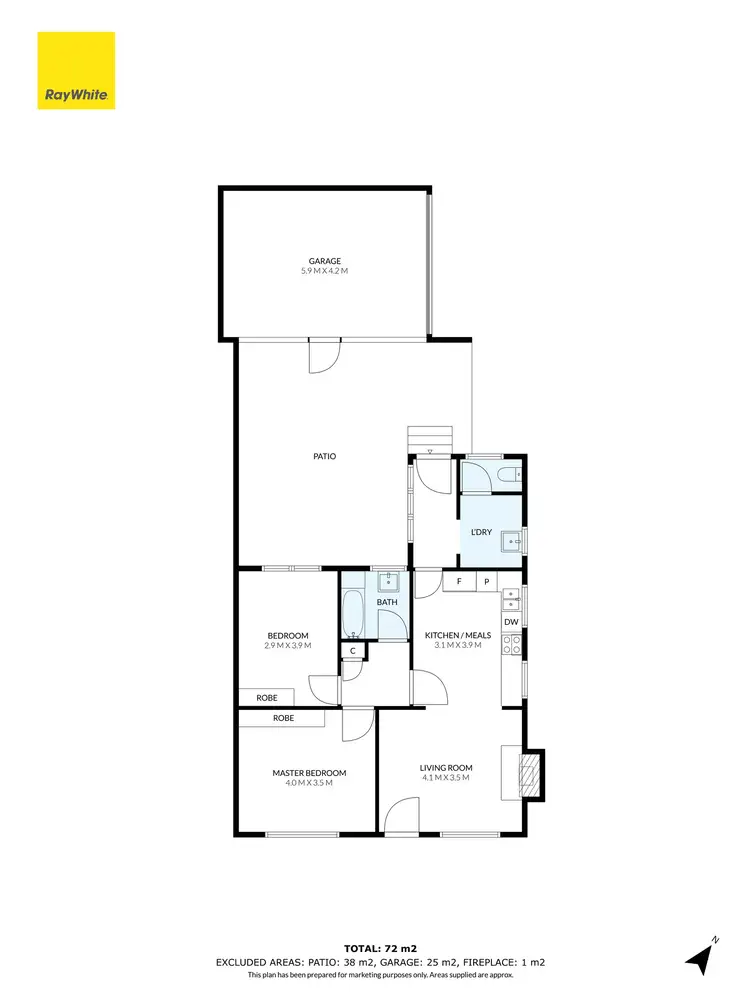 Floorplan of Homely unit listing, 1/49 Orrong Avenue, Reservoir VIC 3073