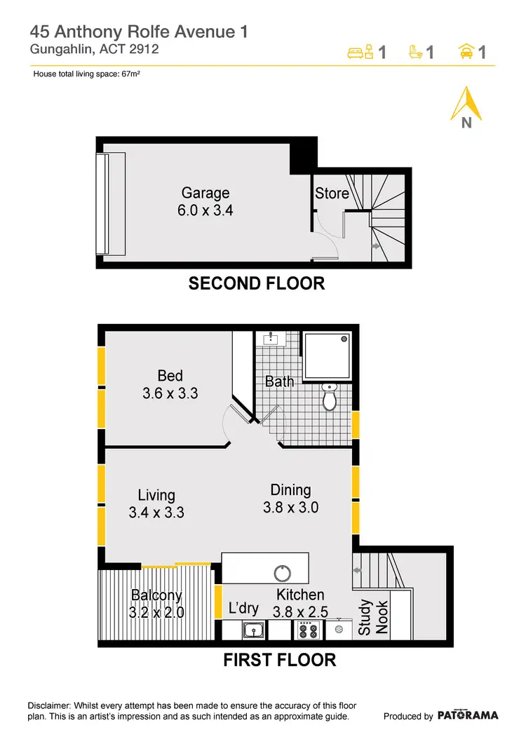 Floorplan of Homely unit listing, 16 Causley Lane, Gungahlin ACT 2912