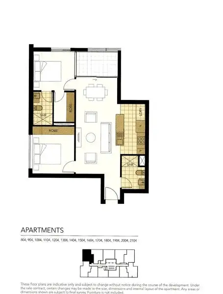 Floorplan of Homely apartment listing, 1504/25 Connor Street, Fortitude Valley QLD 4006