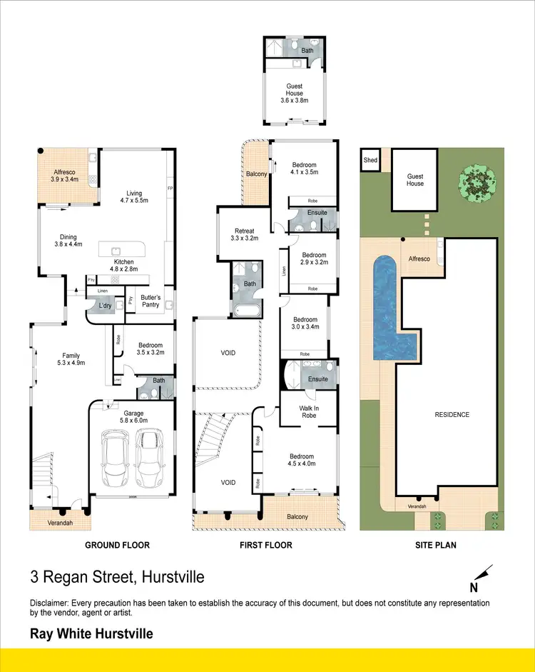 Floorplan of Homely house listing, 3 Regan Street, Hurstville NSW 2220