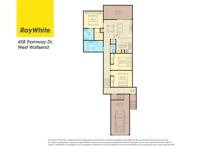 Floorplan of Homely semi-detached listing, 45B Tramway Drive, West Wallsend NSW 2286