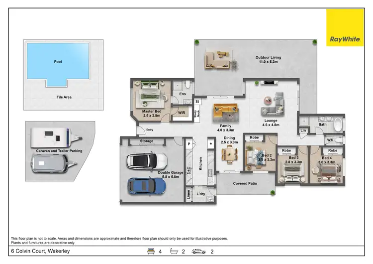 Floorplan of Homely house listing, 6 Colvin Court, Wakerley QLD 4154