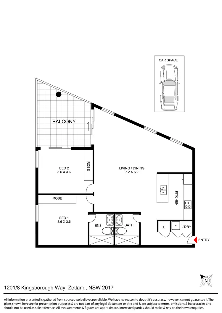 Floorplan of Homely apartment listing, 1201/8 Kingsborough Way, Zetland NSW 2017