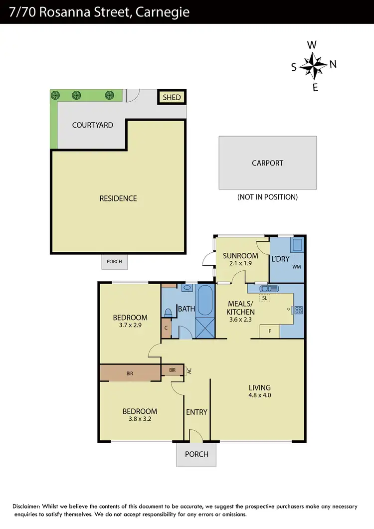 Floorplan of Homely unit listing, 7/70 Rosanna Street, Carnegie VIC 3163