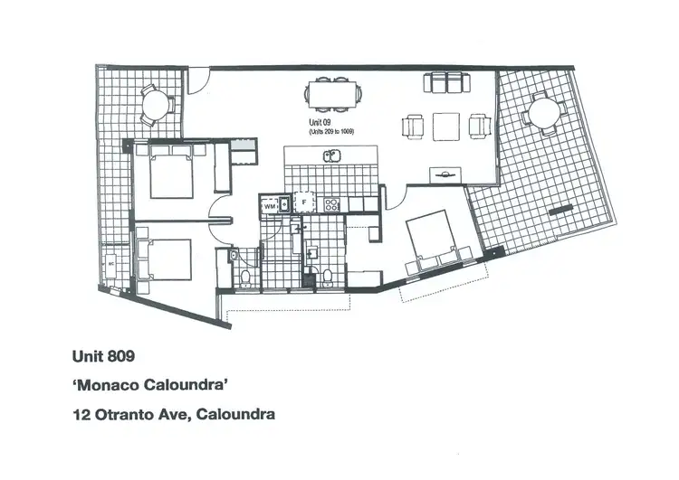 Floorplan of Homely unit listing, Unit 809 'Monaco' 12 Otranto Ave, Caloundra QLD