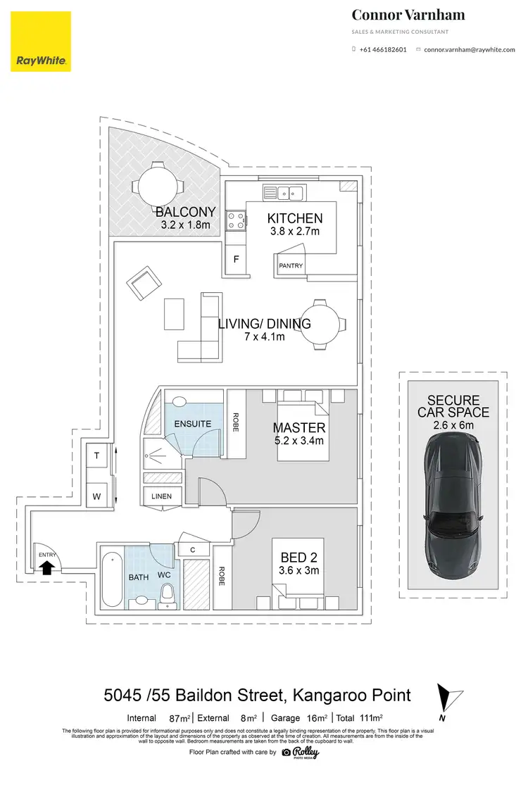 Floorplan of Homely apartment listing, 5045/55 Baildon Street, Kangaroo Point QLD 4169