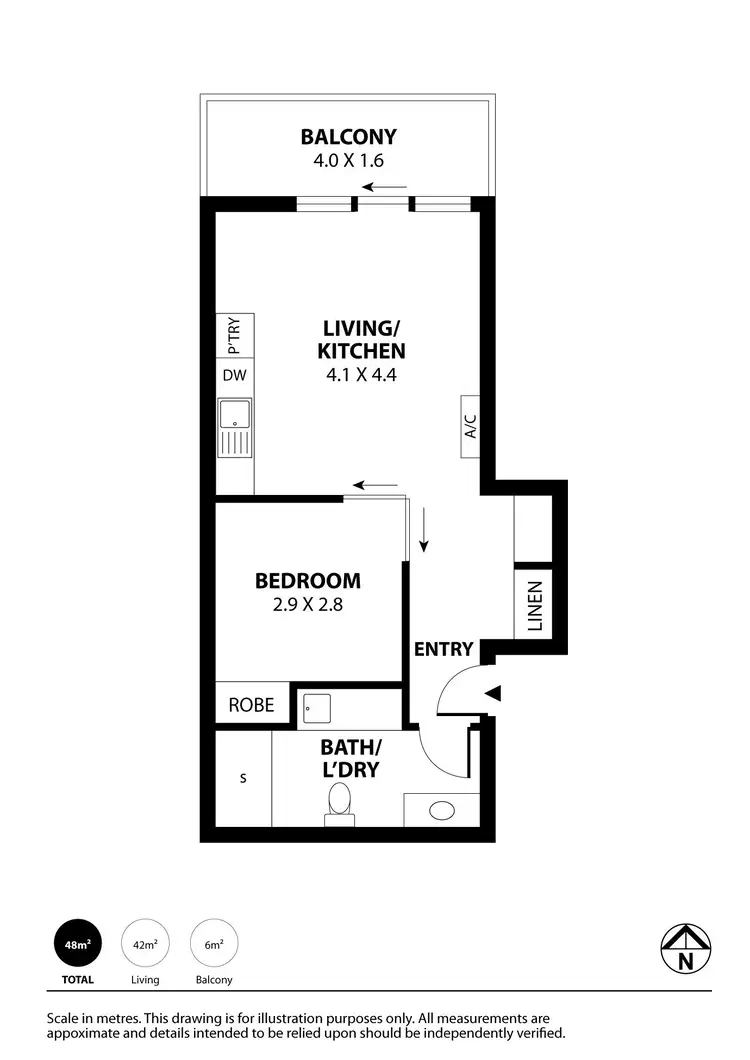 Floorplan of Homely apartment listing, Apartment 508, Level 4, 10 Balfours Way, Adelaide SA 5000