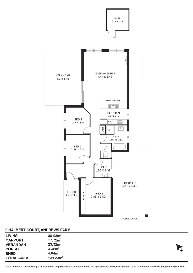Floorplan of Homely other listing, 9 Halbert Court, Andrews Farm SA 5114