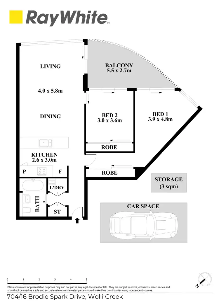 Floorplan of Homely apartment listing, 704/16 Brodie Spark Drive, Wolli Creek NSW 2205