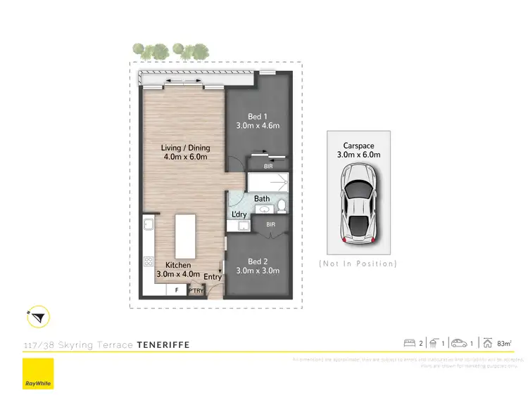 Floorplan of Homely apartment listing, LEVEL 1/38 Skyring Terrace, Teneriffe QLD 4005