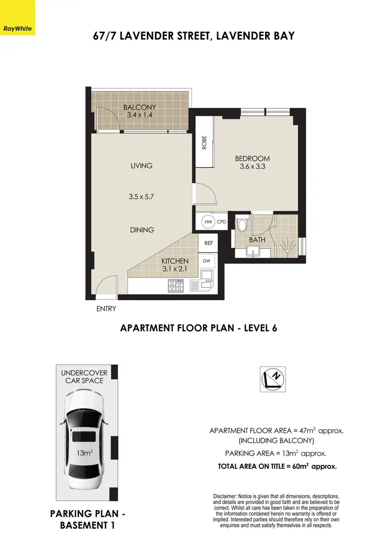Floorplan of Homely apartment listing, 67/7 Lavender Street, Lavender Bay NSW 2060