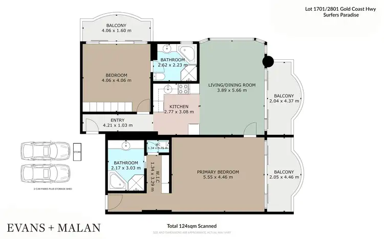 Floorplan of Homely apartment listing, 1701/2801-2833 Gold Coast Highway, Surfers Paradise QLD 4217