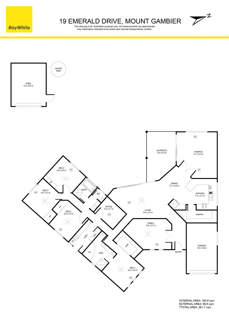 Floorplan of Homely house listing, 19 Emerald Drive, Mount Gambier SA 5290
