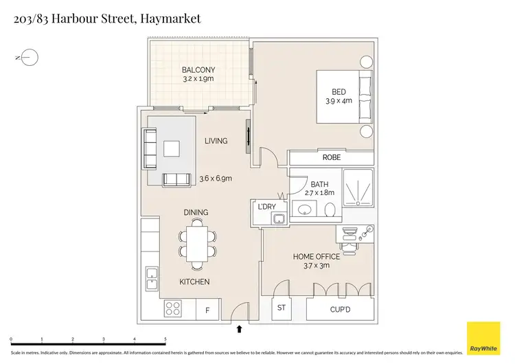 Floorplan of Homely apartment listing, 203/83 Harbour Street, Haymarket NSW 2000