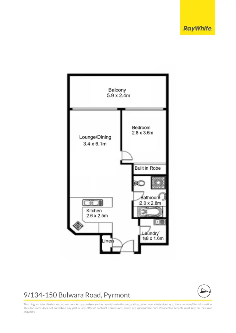 Floorplan of Homely apartment listing, 9/134-150 Bulwara Road, Pyrmont NSW 2009