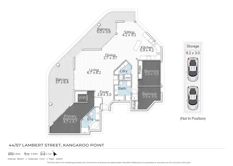 Floorplan of Homely apartment listing, 44/57 Lambert Street, Kangaroo Point QLD 4169