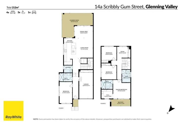 Floorplan of Homely semi-detached listing, 14 Scribbly Gum Street, Glenning Valley NSW 2261