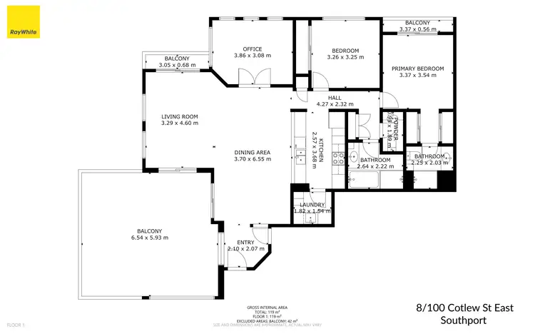 Floorplan of Homely apartment listing, 8/100 'Adriana' Cotlew Street East, Southport QLD 4215