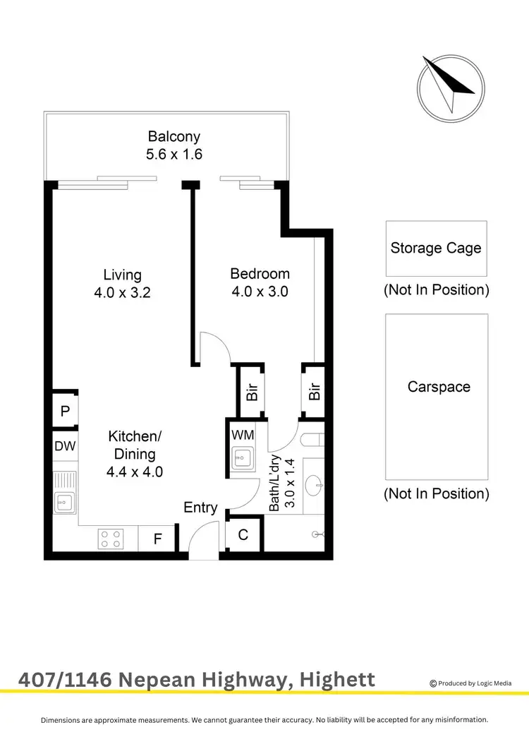 Floorplan of Homely apartment listing, 407/1146 Nepean Highway, Highett VIC 3190