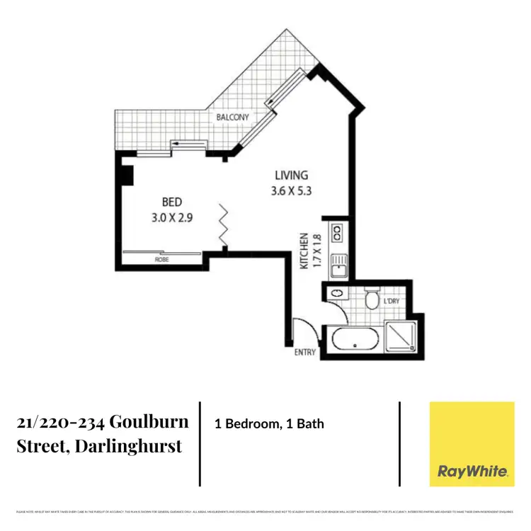 Floorplan of Homely apartment listing, 21/220-234 Goulburn Street, Darlinghurst NSW 2010