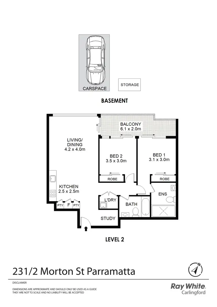 Floorplan of Homely apartment listing, 231/2 Morton Street, Parramatta NSW 2150