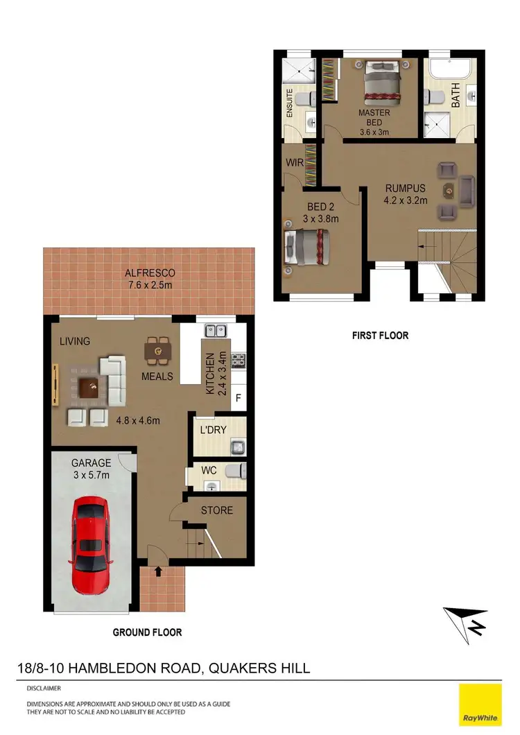 Floorplan of Homely townhouse listing, 18/8-10 Hambledon Road, Quakers Hill NSW 2763