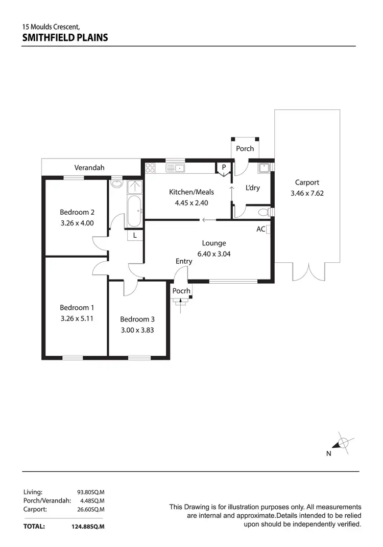 Floorplan of Homely house listing, 15 Moulds Crescent, Smithfield SA 5114