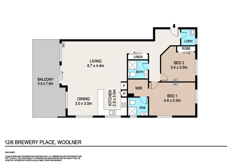 Floorplan of Homely apartment listing, 12/6 Brewery Place, Woolner NT 820