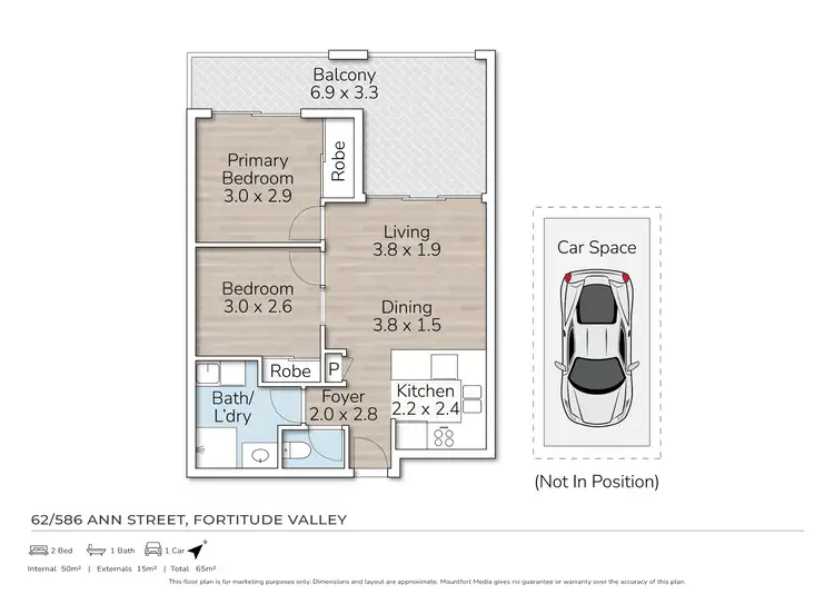 Floorplan of Homely apartment listing, 62/586 Ann Street, Fortitude Valley QLD 4006