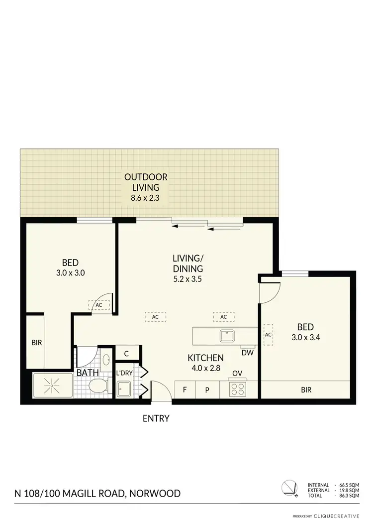 Floorplan of Homely apartment listing, N108/100 Magill Road, Norwood SA 5067