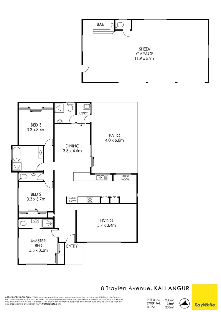 Floorplan of Homely house listing, 8 Traylen Avenue, Kallangur QLD 4503