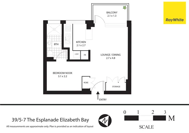 Floorplan of Homely studio listing, 39/5-7 The Esplanade, Elizabeth Bay NSW 2011