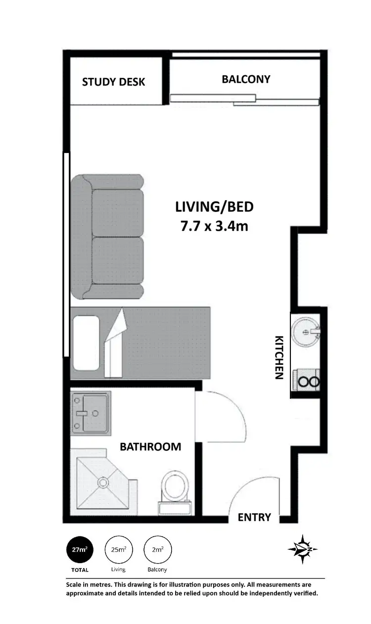 Floorplan of Homely apartment listing, 623/304 Waymouth Street, Adelaide SA 5000