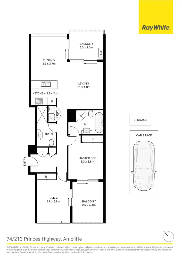 Floorplan of Homely apartment listing, 74/213 Princes Highway, Arncliffe NSW 2205