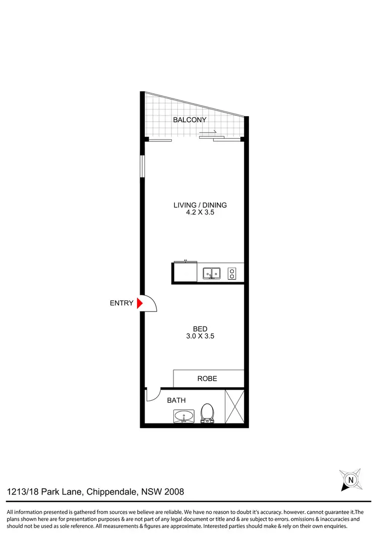 Floorplan of Homely apartment listing, 1213/18 Park Lane, Chippendale NSW 2008