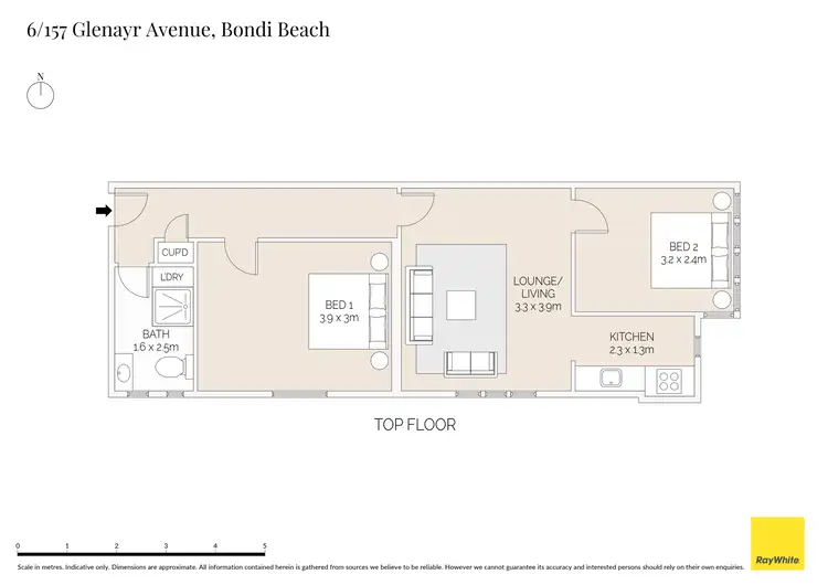 Floorplan of Homely apartment listing, 6/157 Glenayr Avenue, Bondi Beach NSW 2026