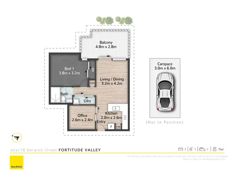 Floorplan of Homely unit listing, 404/78 Berwick Street, Fortitude Valley QLD 4006