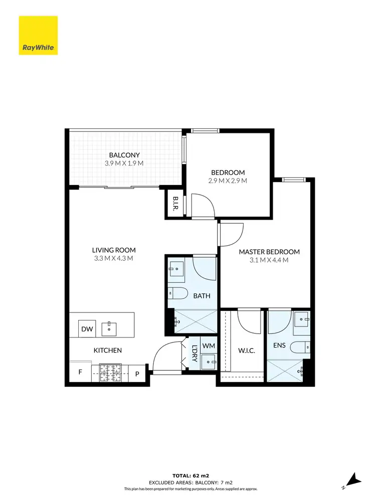 Floorplan of Homely apartment listing, 214/76 Tyler Street, Reservoir VIC 3073
