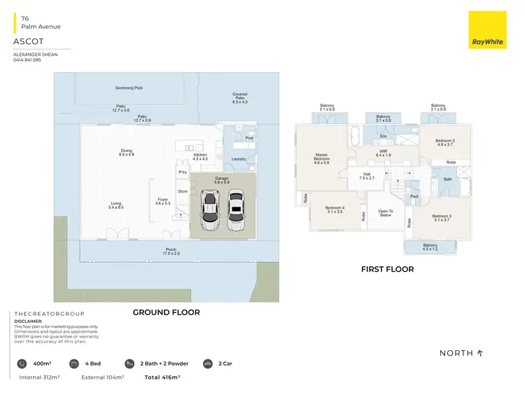 Floorplan of Homely house listing, 76 Palm Avenue, Ascot QLD 4007