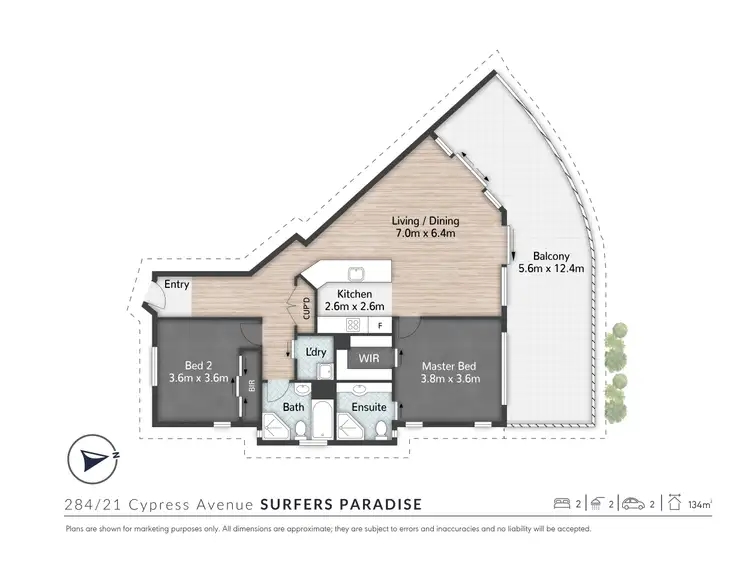 Floorplan of Homely apartment listing, 284/21 Cypress Avenue, Surfers Paradise QLD 4217