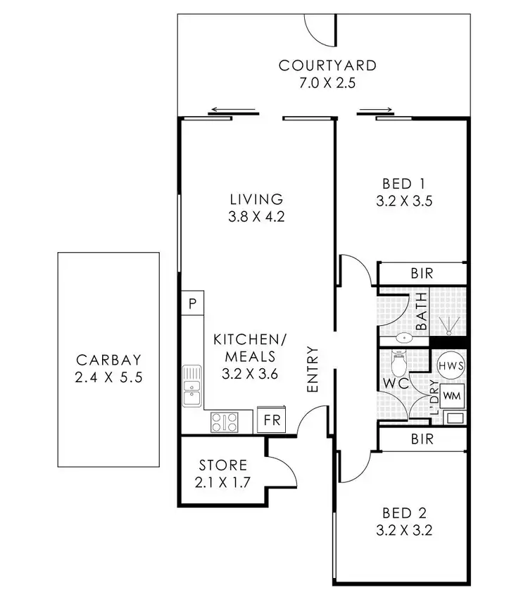 Floorplan of Homely unit listing, 1/1 Stadium Drive, Floreat WA 6014