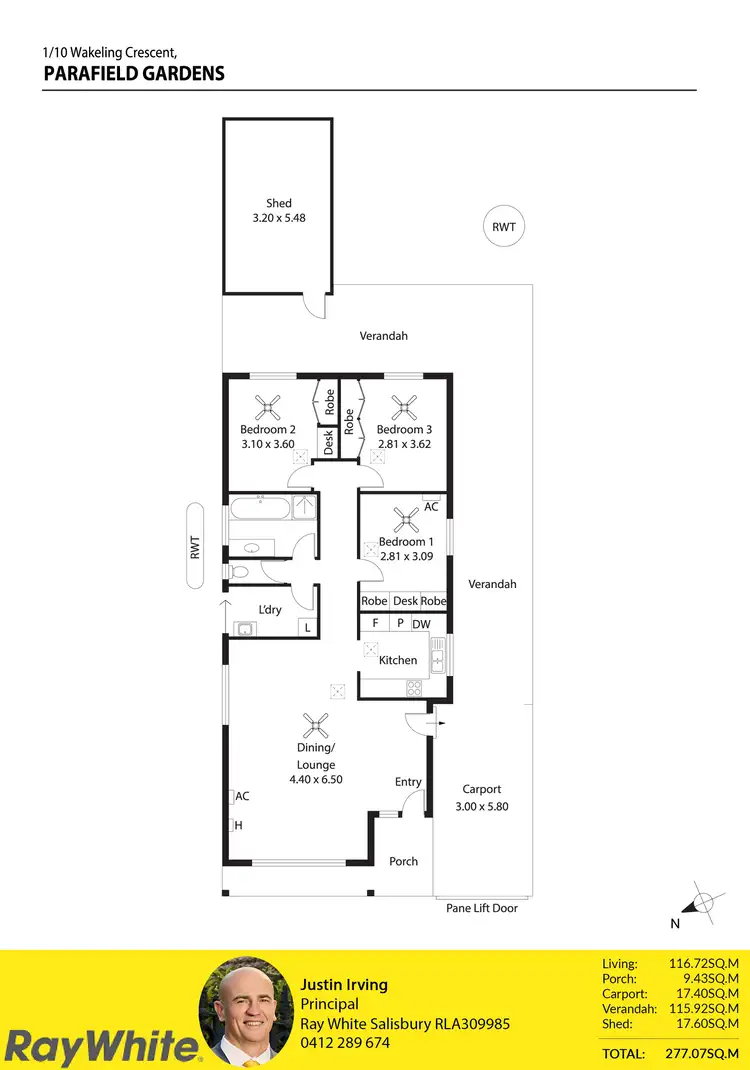 Floorplan of Homely apartment listing, 1/10 Wakeling Crescent, Parafield Gardens SA 5107