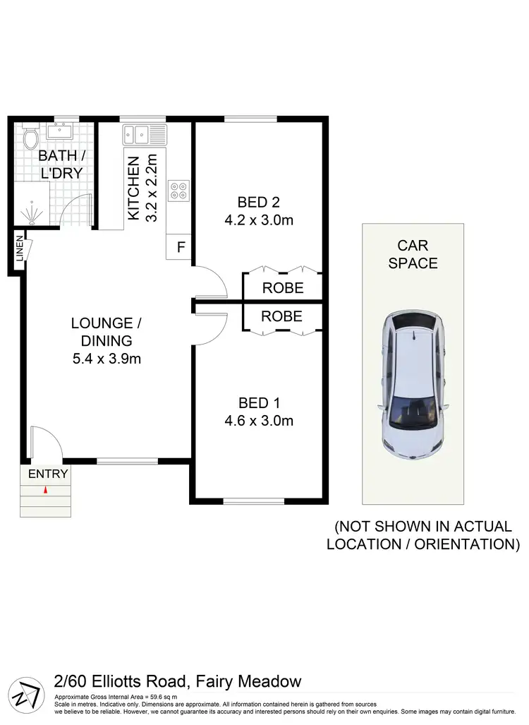 Floorplan of Homely apartment listing, 2/60 Elliotts Road, Fairy Meadow NSW 2519
