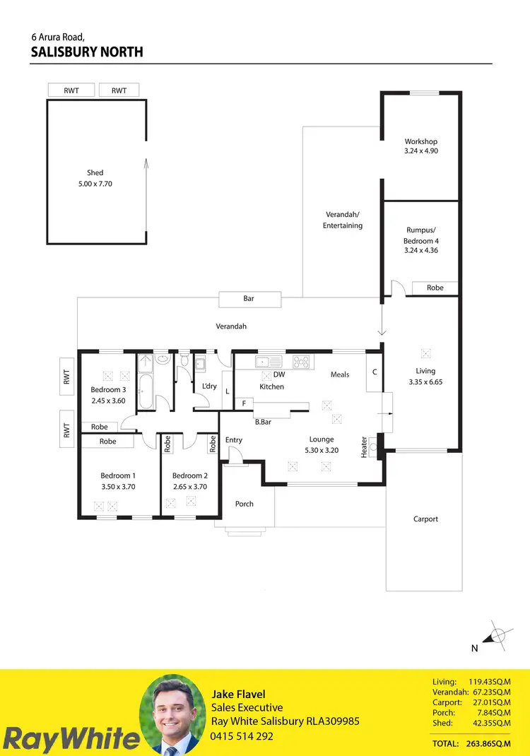 Floorplan of Homely house listing, 6 Arura Road, Salisbury North SA 5108