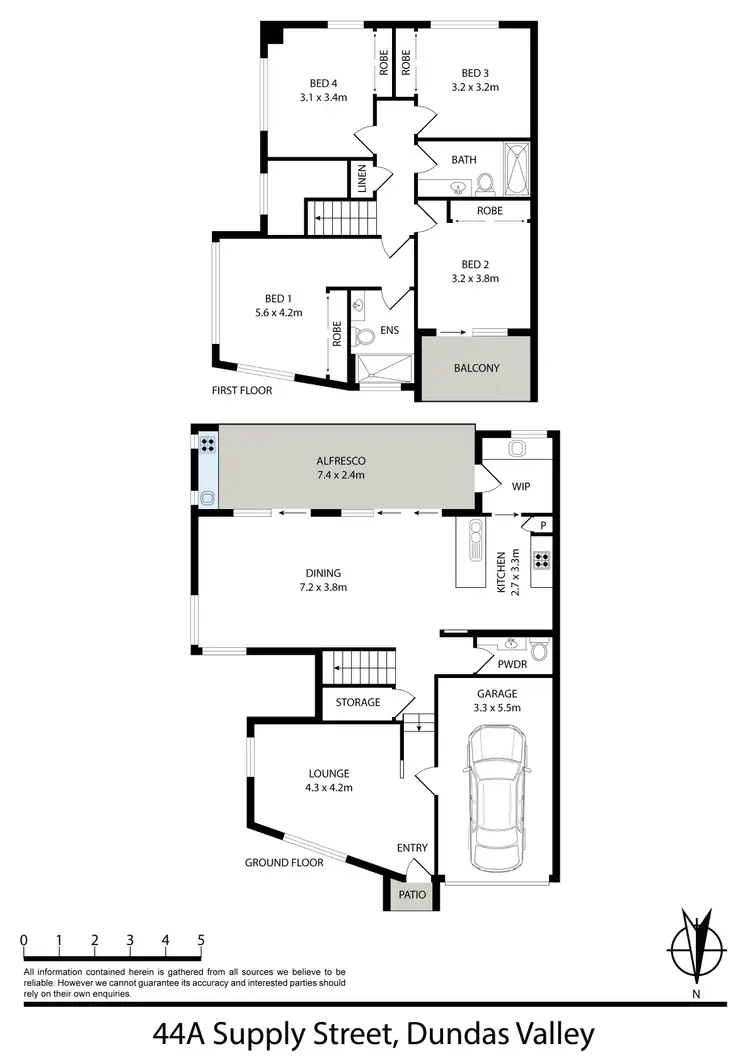 Floorplan of Homely semi-detached listing, 44A Supply Street, Dundas Valley NSW 2117