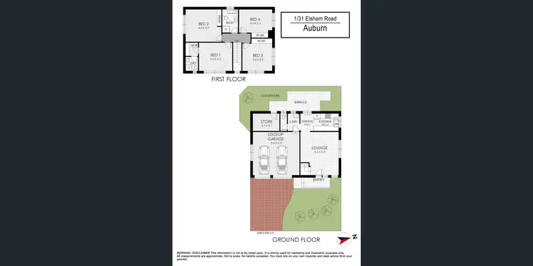 Floorplan of Homely townhouse listing, 1/31-33 Elsham Road, Auburn NSW 2144
