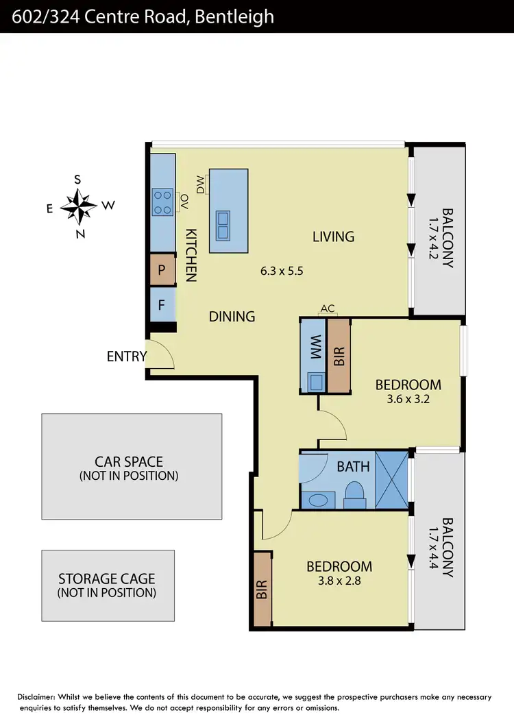 Floorplan of Homely apartment listing, 602/324 Centre Road, Bentleigh VIC 3204