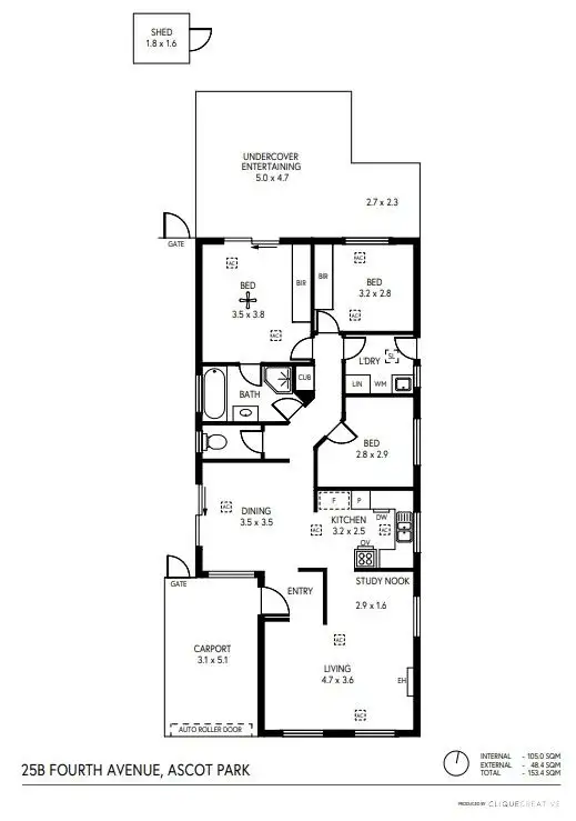 Floorplan of Homely house listing, 25B Fourth Avenue, Ascot Park SA 5043