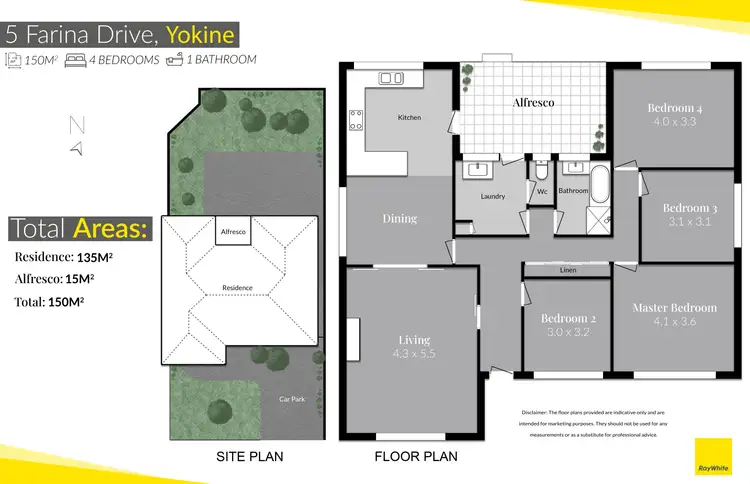 Floorplan of Homely house listing, 5 Farina Drive, Yokine WA 6060